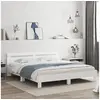 Image de Cadre de lit avec LED sans matelas blanc 180x200 cm