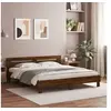 Image de Cadre de lit avec LED sans matelas chêne marron 160x200 cm