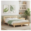Image de Cadre de Lit avec Tête de Lit et LED, Lit Double avec Sommier à Lattes, Lit Adulte de Chambre, Chêne Sonoma 150x200 3207541