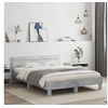 Image de Cadre de Lit avec Tête de Lit et LED, Lit Double avec Sommier à Lattes, Lit Adulte de Chambre, Gris Béton 150x200 cm 3207542