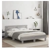 Image de Cadre de Lit avec Tête de Lit et LED, Lit Double avec Sommier à Lattes, Lit Adulte de Chambre, Sonoma Gris 150x200 cm 3207544