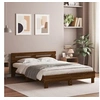 Image de Cadre de Lit avec Tête de Lit et LED, Lit Double avec Sommier à Lattes, Lit Adulte de Chambre, Chêne Marron 150x200 3207545