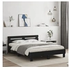 Image de Cadre de lit avec LED sans matelas noir 140x200 cm
