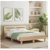 Image de Cadre de lit avec LED sans matelas chêne sonoma 140x200 cm