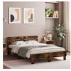 Image de Cadre de Lit avec Tête de Lit et LED, Lit Double avec Sommier à Lattes, Lit Adulte de Chambre, Chêne Fumé 120x200 cm 3207557