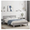 Image de Cadre de Lit avec Tête de Lit et LED, Lit Double avec Sommier à Lattes, Lit Adulte de Chambre, Sonoma Gris 120x200 cm 3207558