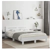 Image de Cadre de lit avec LED sans matelas blanc 140x190 cm