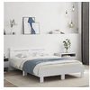 Image de Cadre de Lit avec Tête de Lit et LED, Lit Double avec Sommier à Lattes, Lit Adulte de Chambre, Blanc 135x190 cm Bois 3207567