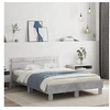 Image de Cadre de Lit avec Tête de Lit et LED, Lit Double avec Sommier à Lattes, Lit Adulte de Chambre, Gris Béton 135x190 cm 3207570