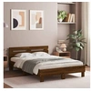 Image de Cadre de Lit avec Tête de Lit et LED, Lit Double avec Sommier à Lattes, Lit Adulte de Chambre, Chêne Marron 135x190 3207573