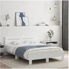 Image de Cadre de lit avec LED sans matelas blanc 120x190 cm