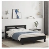 Image de Cadre de Lit avec Tête de Lit et LED, Lit Double avec Sommier à Lattes, Lit Adulte de Chambre, Noir 120x190 cm Bois 3207575