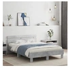Image de Cadre de Lit avec Tête de Lit et LED, Lit Double avec Sommier à Lattes, Lit Adulte de Chambre, Gris Béton 120x190 cm 3207577