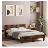 Image de Cadre de Lit avec Tête de Lit et LED, Lit Double avec Sommier à Lattes, Lit Adulte de Chambre, Chêne Fumé 120x190 cm 3207578
