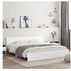 Image de Cadre de lit avec LED sans matelas blanc 200x200 cm