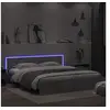 Image de Cadre de Lit avec Tête de Lit et LED, Lit Double avec Sommier à Lattes, Lit Adulte, Meuble de Chambre, Moderne, Gris Béton 180x200 cm 3207591