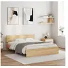 Image de Cadre de lit avec LED sans matelas chêne sonoma 160x200 cm