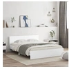 Image de Cadre de Lit avec Tête de Lit et LED, Sommier à Lattes, Lit Double, Lit Adulte de Chambre à Coucher Intérieur, 3207602