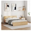 Image de Cadre de Lit avec Tête de Lit et LED, Sommier à Lattes, Lit Double, Lit Adulte de Chambre à Coucher Intérieur, 3207604