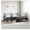 Image de Bedframe met hoofd- en voeteneinde metaal zwart 183x213 cm374362