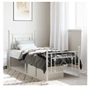 Image de Bedframe met hoofd- en voeteneinde metaal wit 80x200 cm374397