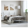 Image de Bedframe met hoofd- en voeteneinde metaal wit 193x203 cm374412