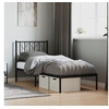 Image de Bedframe met hoofdbord metaal zwart 75x190 cm374427
