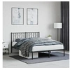 Image de Bedframe met hoofdbord metaal zwart 140x190 cm374437
