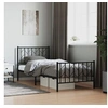 Image de Bedframe met hoofd- en voeteneinde metaal zwart 90x200 cm374448