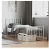 Image de Bedframe met hoofd- en voeteneinde metaal wit 75x190 cm374494