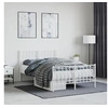 Image de Bedframe met hoofd- en voeteneinde metaal wit 120x190 cm374501