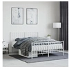 Image de Bedframe met hoofd- en voeteneinde metaal wit 135x190 cm374503