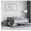 Image de Bedframe met hoofd- en voeteneinde metaal wit 140x190 cm374504