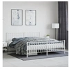Image de Bedframe met hoofd- en voeteneinde metaal wit 183x213 cm374509