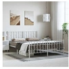 Image de Bedframe met hoofd- en voeteneinde metaal wit 193x203 cm374510