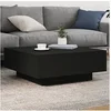 Image de Table basse noir 80x80x31 cm bois d ingénierie