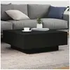 Image de Table basse avec lumières LED noir 80x80x31 cm