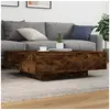 Image de Table basse chêne fumé 100x100x31 cm bois d ingénierie