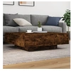 Image de Table basse avec lumières LED chêne fumé 100x100x31 cm