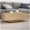 Image de Table basse avec lumières LED chêne sonoma 85x55x31 cm