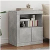 Image de Buffet avec lumières LED gris béton 60,5x37x67 cm836619