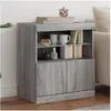Image de Buffet avec lumières LED sonoma gris 60x37x67 cm