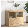 Image de Buffet avec lumières LED chêne sonoma 81x37x67 cm