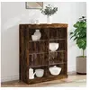 Image de Buffet avec lumières LED chêne fumé 81x37x100 cm