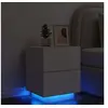 Image de Armoire de Chevet avec Lumières LED, Table de Chevet avec 7 Tiroirs, Table de Nuit avec Rangement Chambre, Moderne, 836735