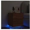 Image de Armoire de Chevet avec Lumières LED, Table de Chevet avec 7 Tiroirs, Table de Nuit Chambre, Moderne, Chêne Marron 836747