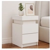 Image de Tables de chevet avec lumières LED 2 pcs blanc 35x39x55 cm