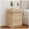 Image de Table de chevet avec lumières LED chêne sonoma 35x39x55 cm