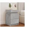 Image de Table de chevet avec lumières LED gris béton 35x39x55 cm