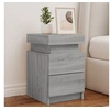 Image de Table de Chevet avec Lumières LED, Armoire de Lit avec Rangement, Table de Nuit, Armoire de Nuit, Moderne, Sonoma 836759